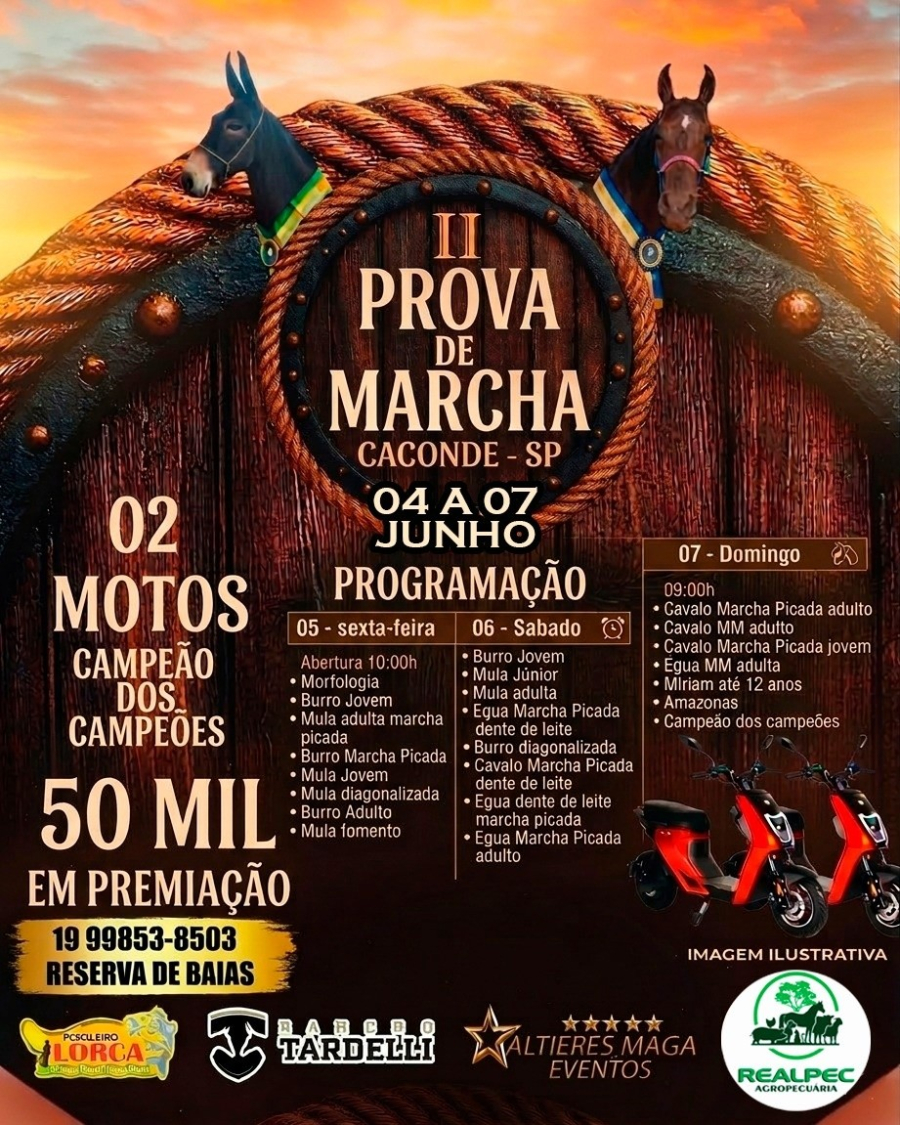 Caconde recebe a II Prova de Marcha com grande premiação e programação especial