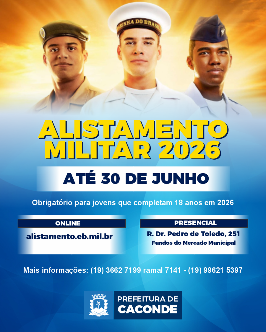 Jovens que completam 18 anos em 2026 devem realizar o Alistamento Militar até 30 de junho