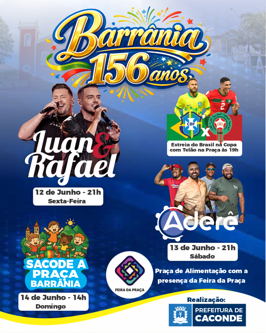 Barrânia celebra 156 anos com shows e atrações para toda a família