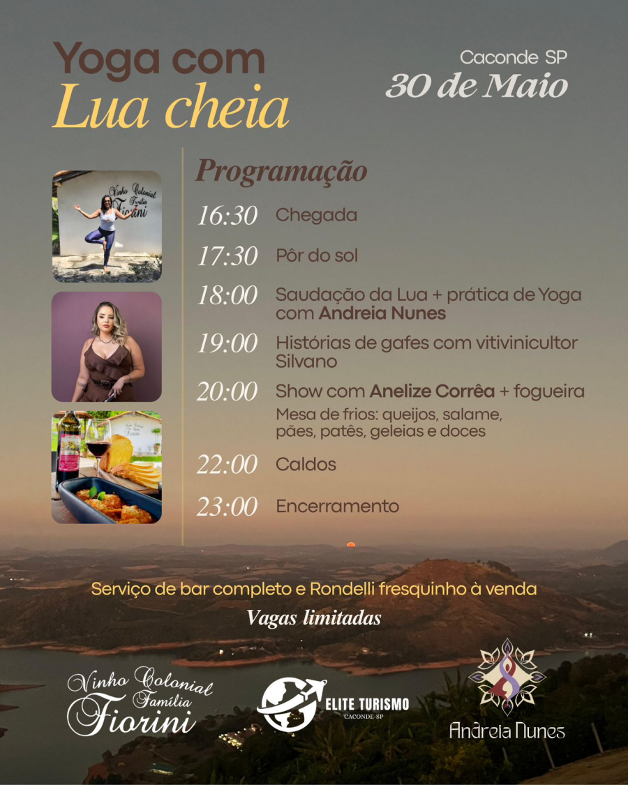 Yoga com Lua Cheia promete experiência única em Caconde no dia 30 de maio