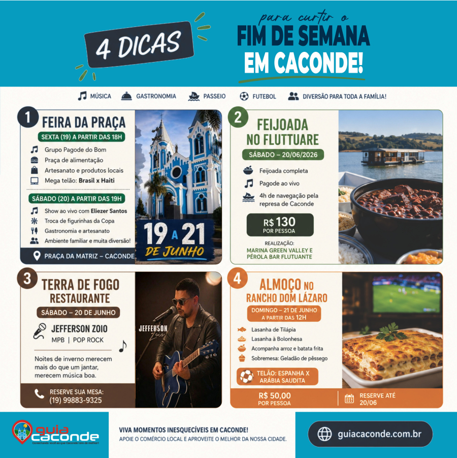 4 DICAS PARA CURTIR O FIM DE SEMANA EM CACONDE